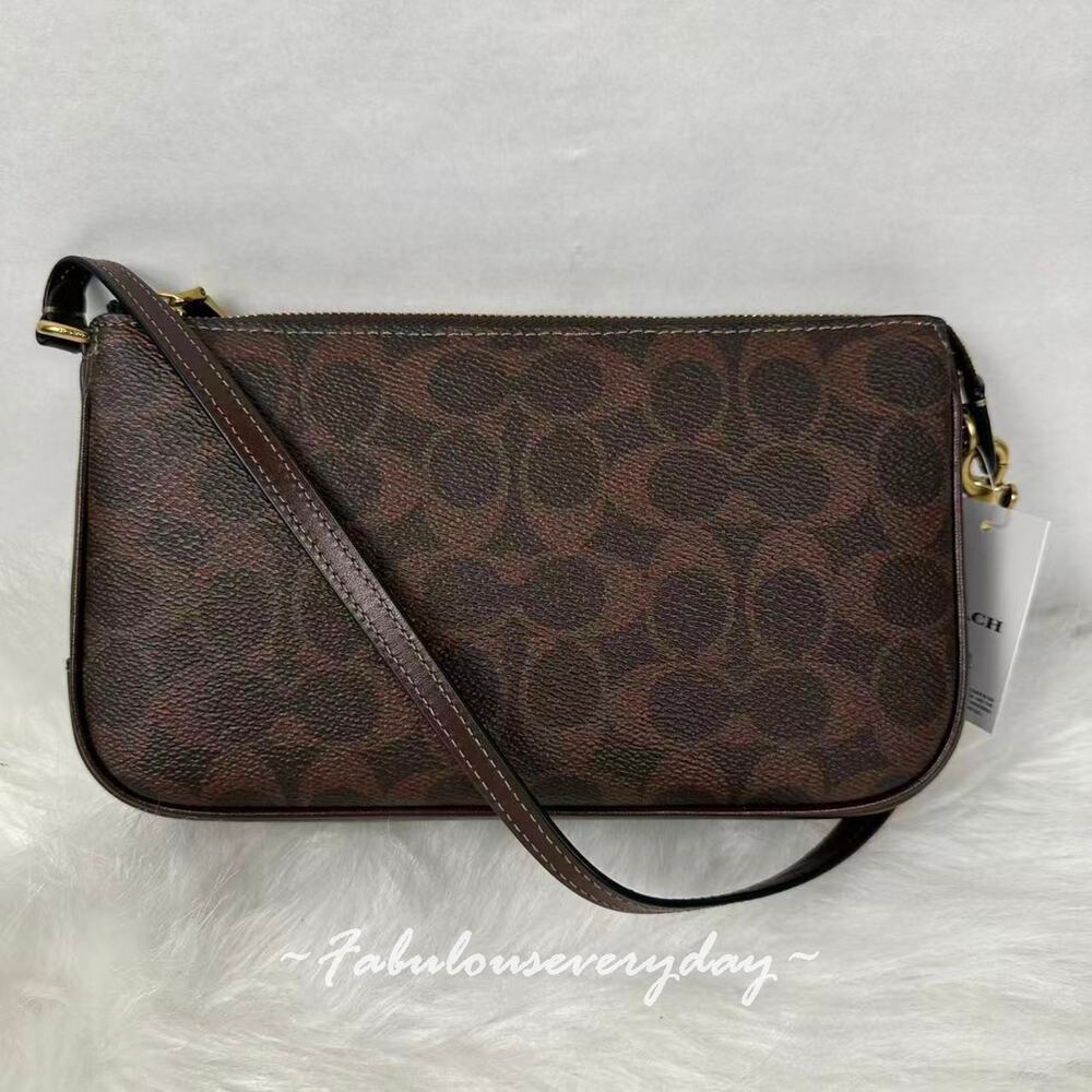 Coach Plaza Bag Shoulder/Wristlet In Canvas/Brass/Maple CCC42 NWT